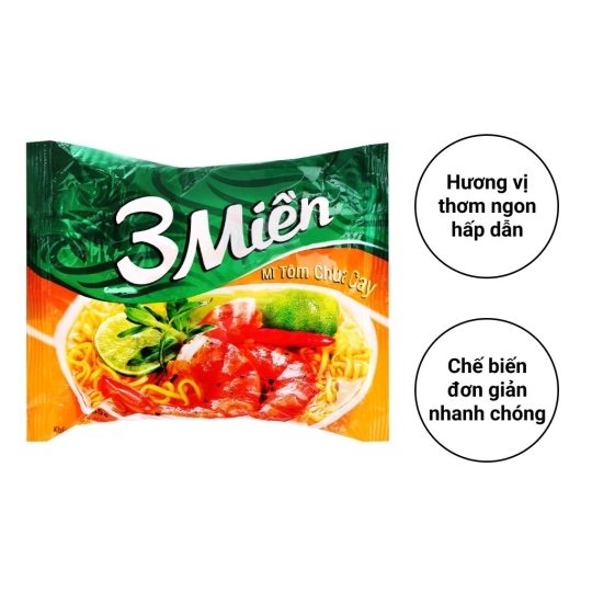 Mì gói 3 miền tôm chua cay 65gr