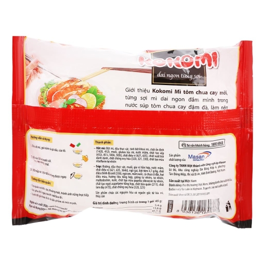 Mì gói Kokomi Tôm chua cay 65gr