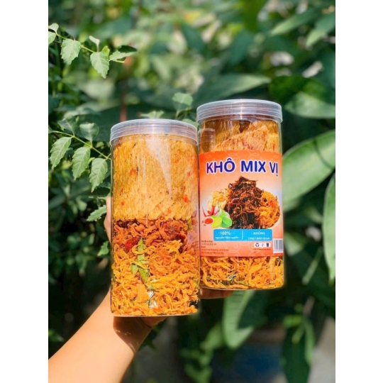 Khô mix mực gà bò 